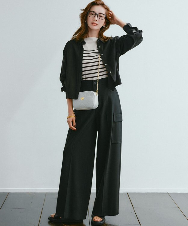 組曲 バウンディングシャーティングカシュクール ブラウス ブラック系