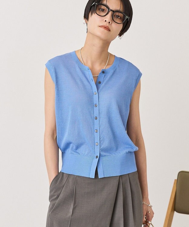 AMERICAN HOLIC 【2SET・接触冷感】カーディガン+ノースリーブニット Navy