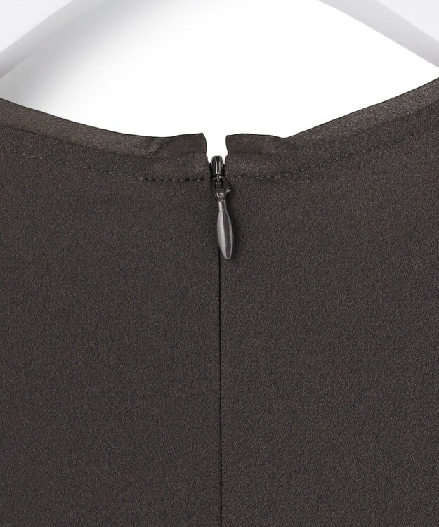 23区 S ストレッチジョーゼット フレアワンピース ダークブラウン系