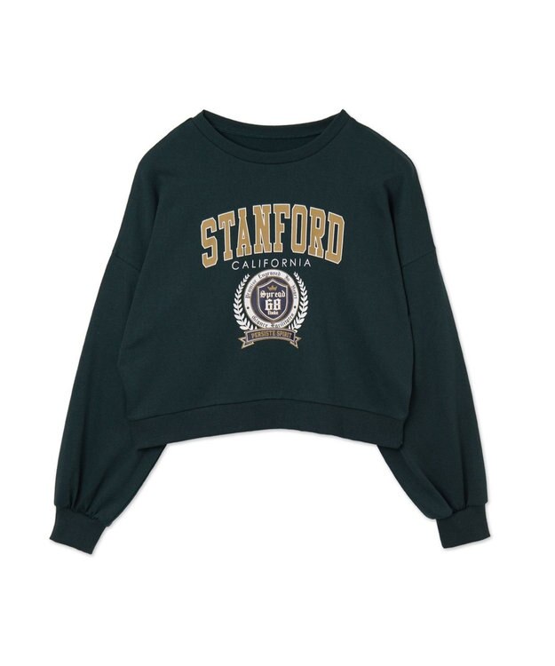 WEGO カレッジプリントスウェット ダークグリーン