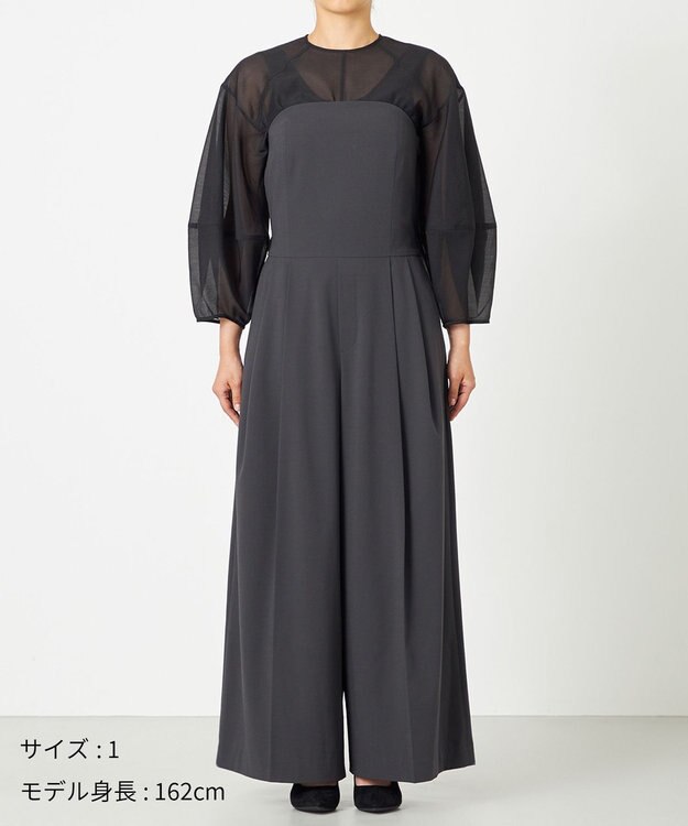 NAVE 【Nave・洗える】スパントロ ビスチェオールインワン グレー系