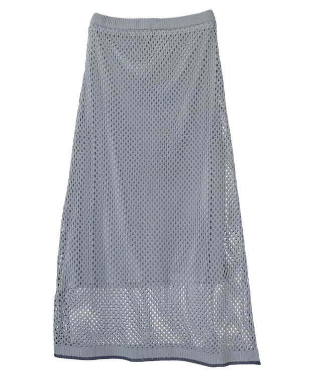 CRAFT STANDARD BOUTIQUE 配色メッシュニットスカート Grayish Blue