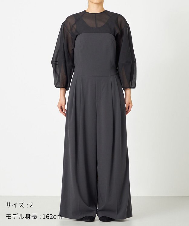 NAVE 【Nave・洗える】スパントロ ビスチェオールインワン グレー系