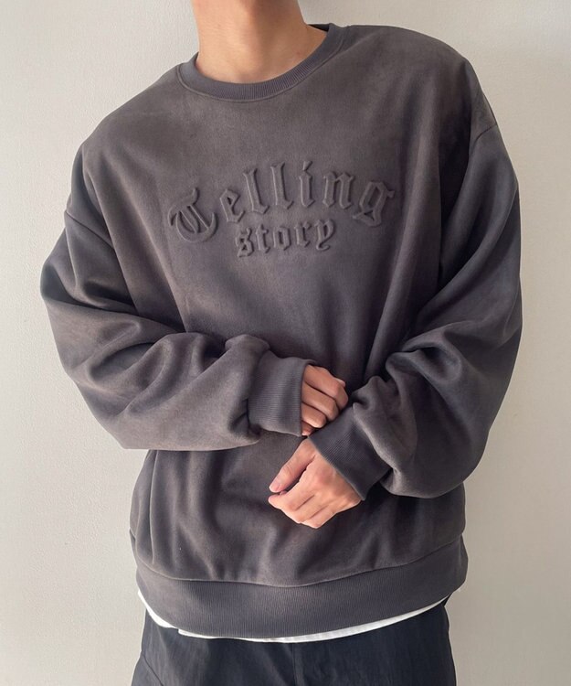 WEGO フェイクスウェードロゴプルオーバー ブラック中濃色