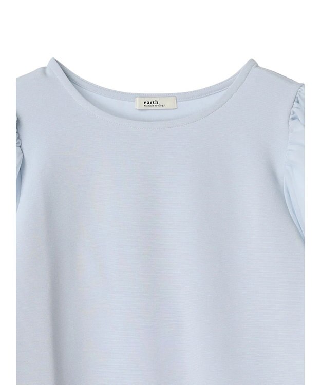 earth music&ecology 袖パールドッキングプルオーバー Light Blue