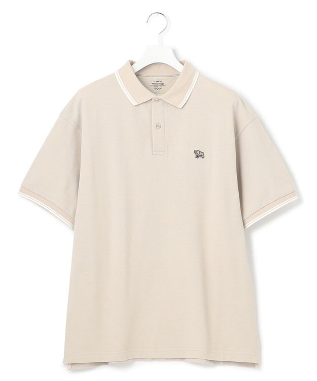 J.PRESS YORK STREET 【UNISEX】鹿の子 ワンポイントポロシャツ ベージュ系
