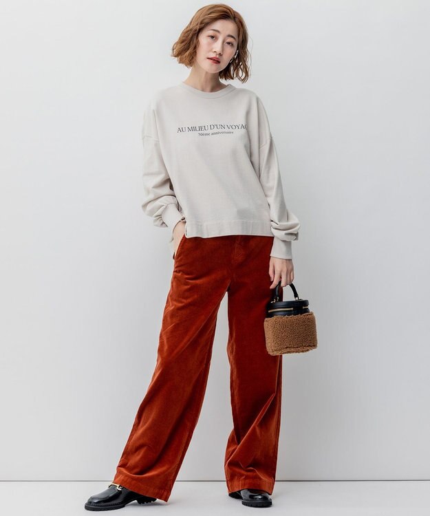 23区 【洗える】フレンチコットンテリー ロゴ トップス ベージュ系