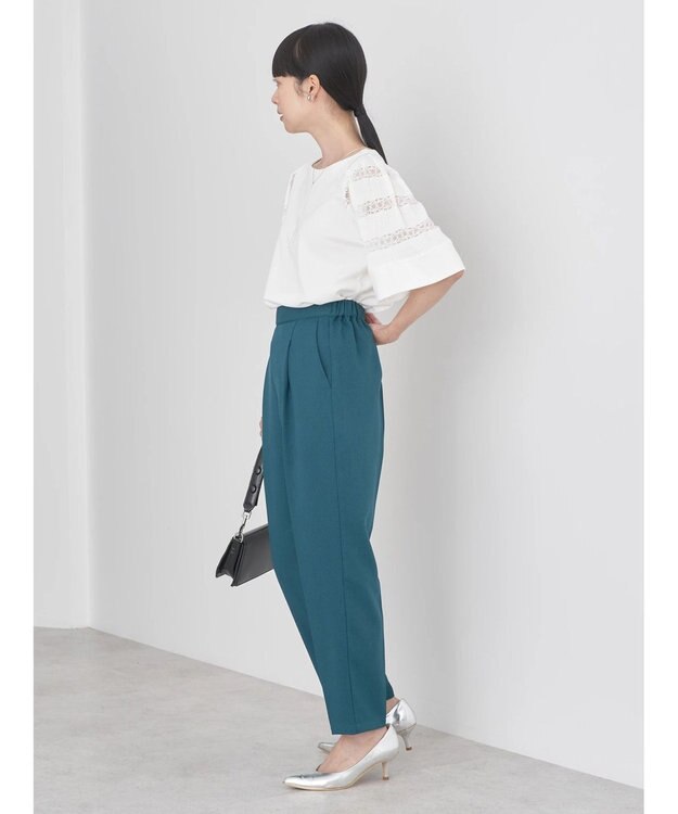 earth music&ecology テーパードパンツ Blue Green