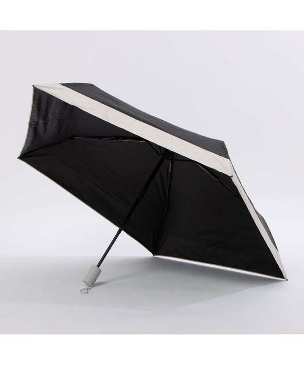 UNBILLION カシュネ cachenez /【晴雨兼用　日傘　UVカット率・遮光率100％生地使用 】PU軽量バイカラー自動開閉折りたたみ傘 ブラック