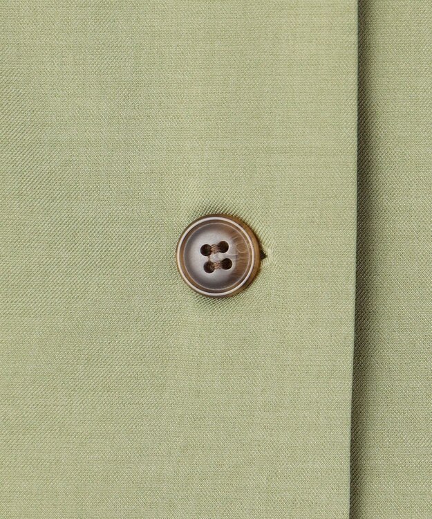 Feroux 【洗える】パフスリーブシャツ ワンピース グリーン系