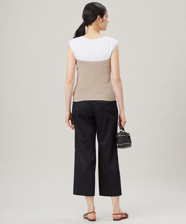 自由区 【洗える】ドライコットンハイゲージニット ビスチェ ベージュ