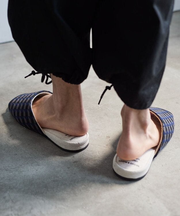 LOOM&SPOOL GeoVis吊り込みスリッパ ネイビー