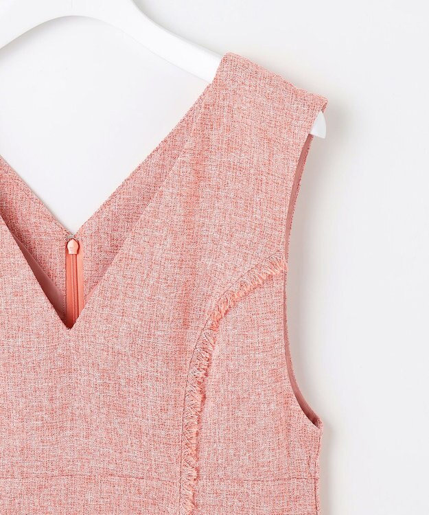 Feroux 【洗える】春ツイード ジャンパースカート ピンク系1