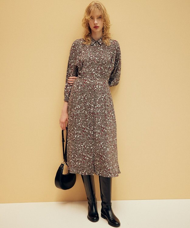 組曲 L プティフラワープリント ワンピース グレー系5