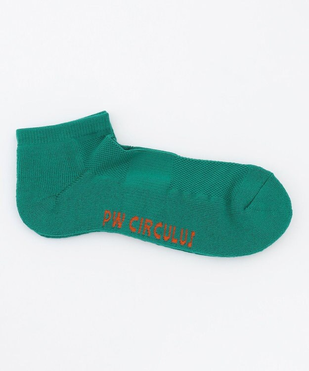 PW CIRCULUS 【MEN】【土踏まずをサポート】ロゴ ショートソックス グリーン