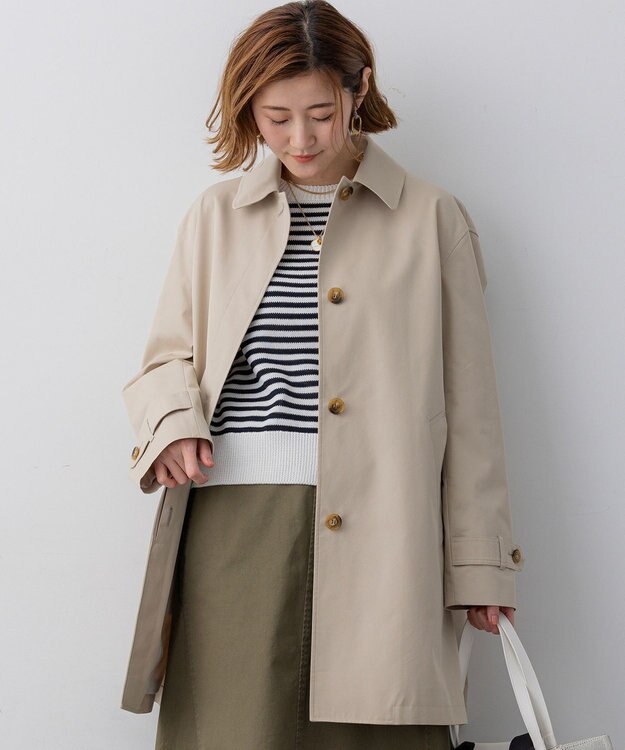 23区 L 【先行予約】エアータンブラー TCギャバジン ステンカラー コート ベージュ系