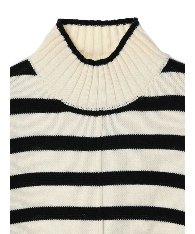 Green Parks 洗える　バックスリットニットプルオーバー Border