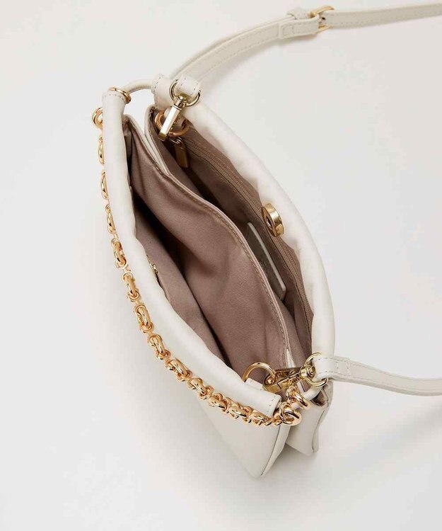 TOPKAPI 【TREASURE TOPKAPI】スムース レザー チェーン付き スワローマチ ミニ ショルダー バッグ オフ