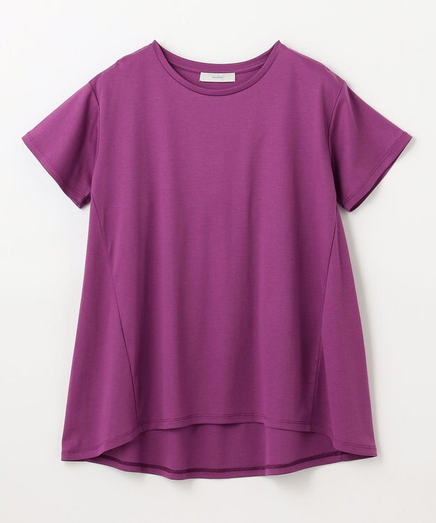 ANY L 【汗ジミ防止加工】シルケットスムースバックギャザーチュニック パープル