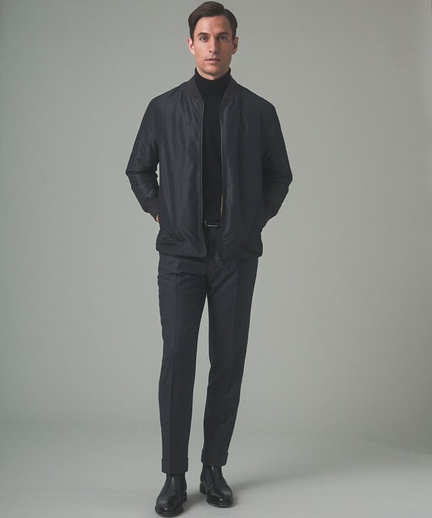 GOTAIRIKU 新色追加【洗える/チクチクしにくい/ピリングしにくい】イタリア糸 ハイゲージ タートルネックニット_WOOL100％ ブラック系