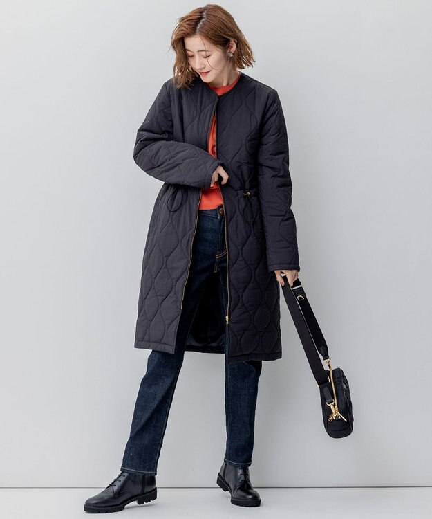 23区 【撥水加工】 中綿 ロング パディング アウター ブラック系