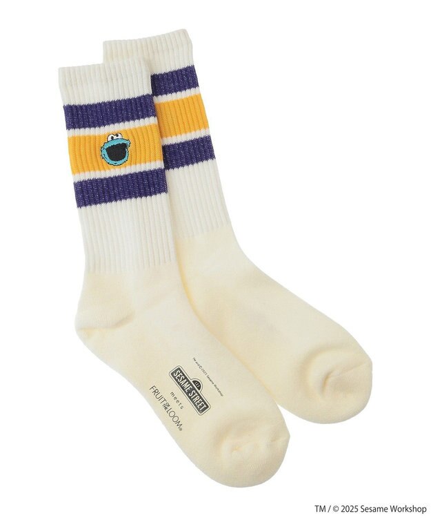 Green Parks セサミストリートミーツオブザルーム　ソックス Purple