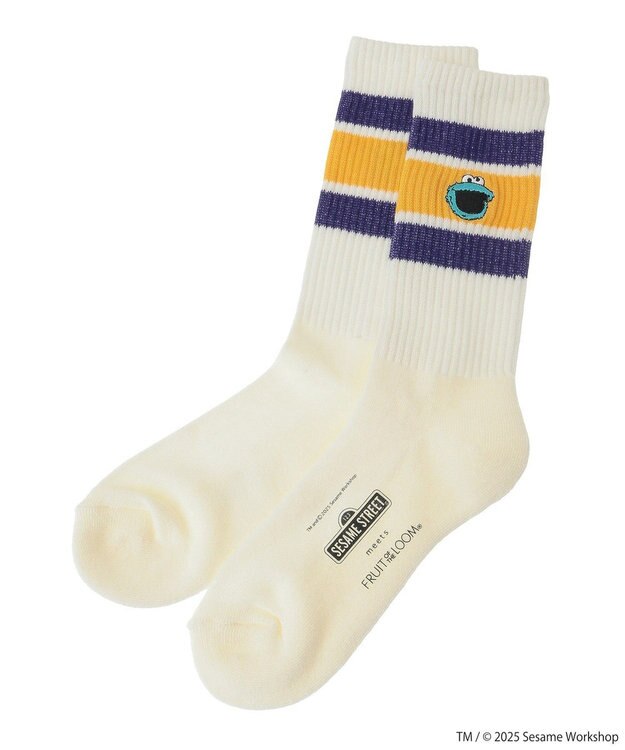 Green Parks セサミストリートミーツオブザルーム　ソックス Purple