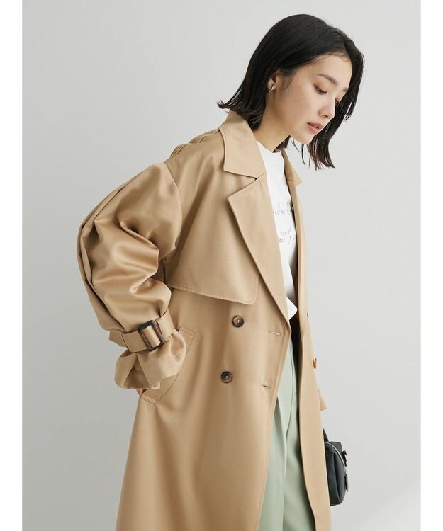 Green Parks ・Ｐｅｔｉｔ　Ｆｌｅｕｒボリュームスリーブトレンチコート Beige