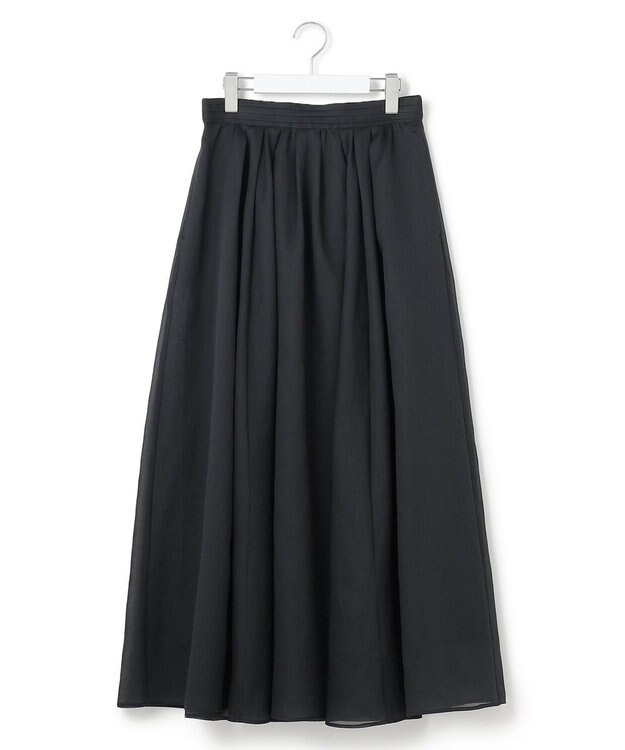 23区 S 【洗える】シアービエラ ギャザー スカート ブラック系