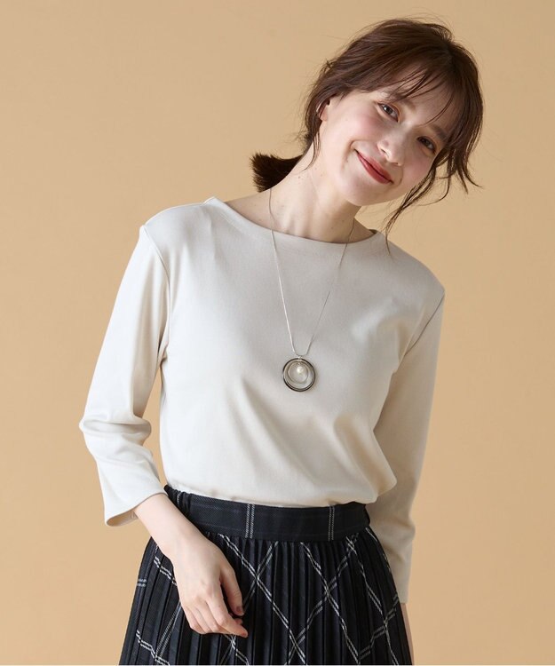 ANY L 【接触冷感/UVケア】バックパール Tシャツ アイボリー