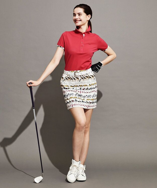 23区GOLF 【WOMEN】【ストレッチ】オリジナルパレード柄 クールメッシュスカート ホワイト系5