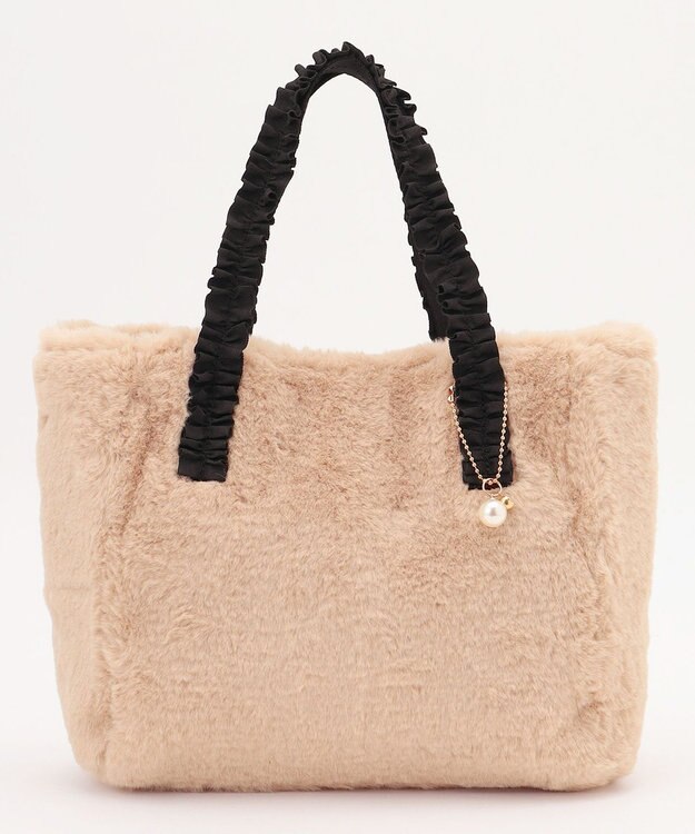 ANY SIS フリルハンドルフェイクファー バッグ