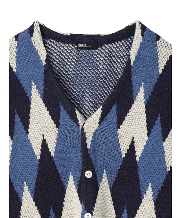 CRAFT STANDARD BOUTIQUE 【男女兼用】アーガイル柄カーディガン Blue
