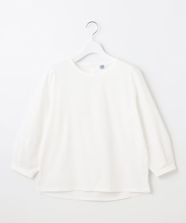 J.PRESS LADIES L プレーティングジャージー タックスリーブ カットソー ホワイト系