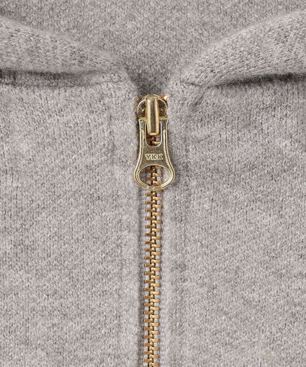 ANY L ハーフジップニットフーディー ライトグレー