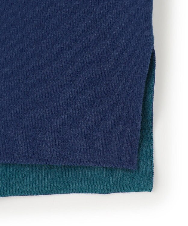 23区 L 【洗える】ダブルフェイスニット パーカー ブルー系