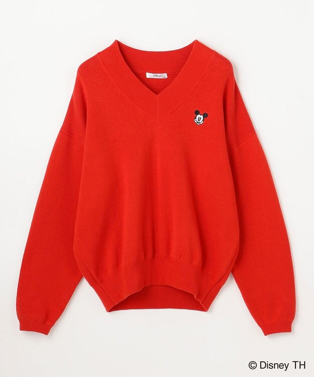 ANY 【ディズニー】ミッキーマウス／スウェットライクニット レッド