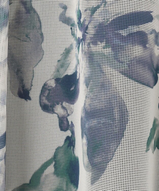 ANY SIS L 【洗える】メッシュフラワープリント スカート ネイビー系