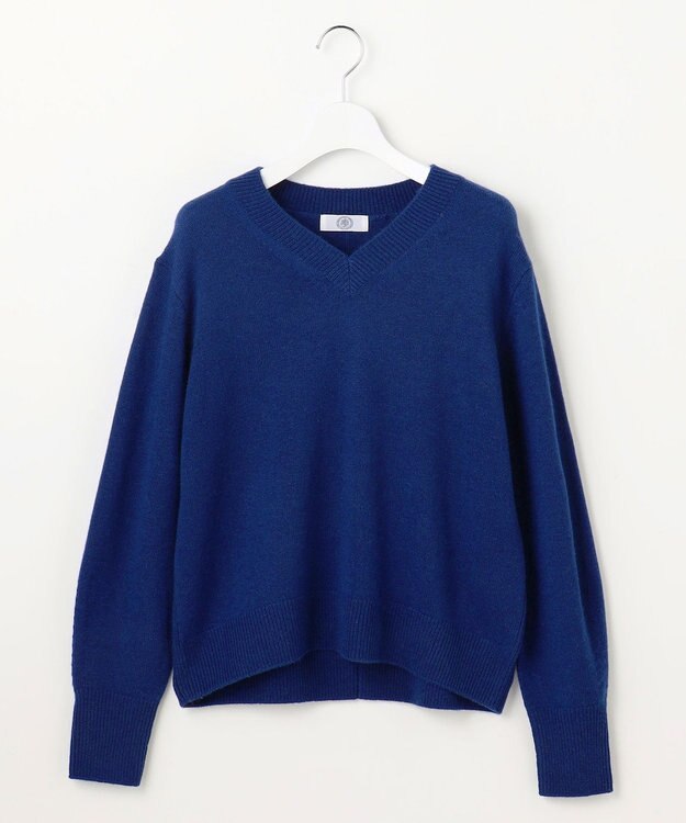 J.PRESS LADIES CASHBIT NEO Vネック ニット ロイヤルブルー系