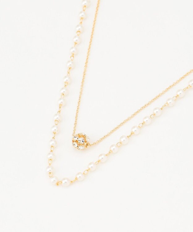 ANY SIS ロンデルパール調2連 ネックレス ライトゴールド