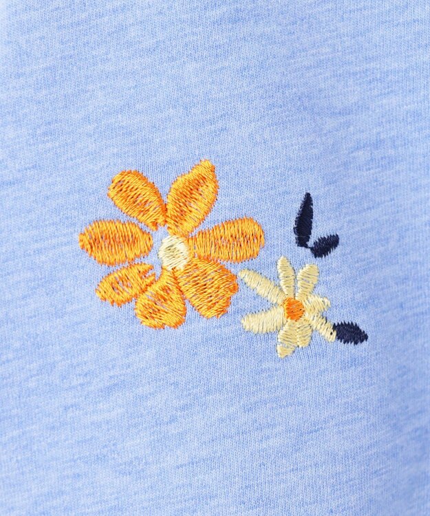 組曲 KIDS 【100㎝】フラワーエンブロイダリー チュニック サックスブルー