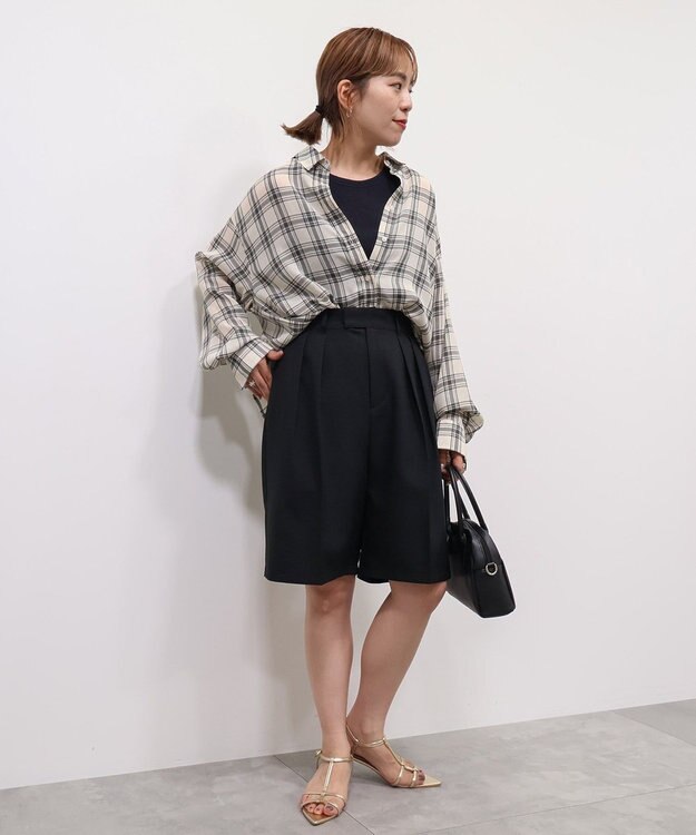 AMERICAN HOLIC タックハーフパンツ Black