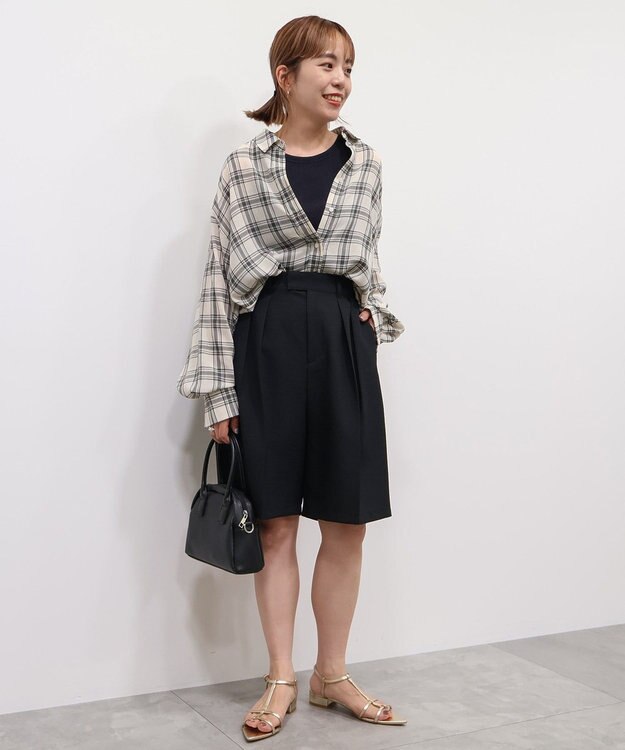 AMERICAN HOLIC タックハーフパンツ Black