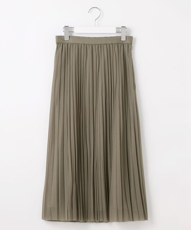 J.PRESS LADIES 【洗える】オーガンジートリコット プリーツ スカート モカ系