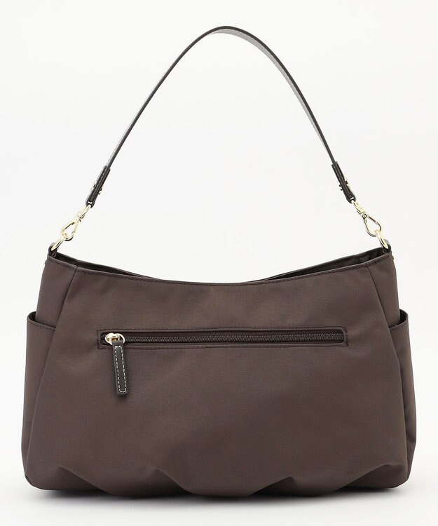 LA BAGAGERIE ポリエステルキャンバス　タックショルダー チョコ