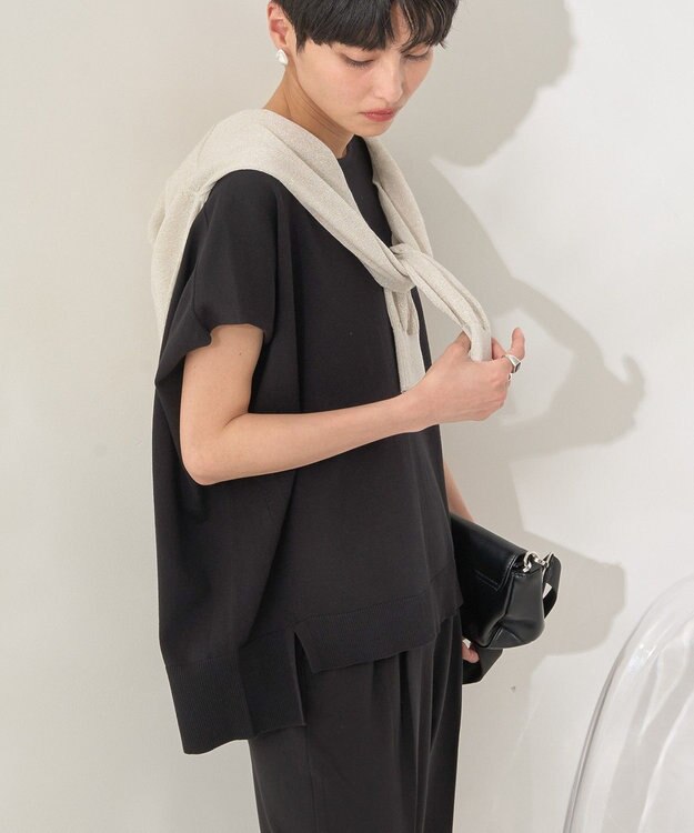 AMERICAN HOLIC フレンチスリーブニットプルオーバー Black