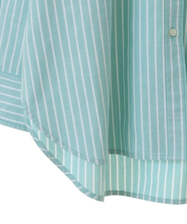 AMERICAN HOLIC ＵＶカットリサイクルコットンオックスシャツ Stripe Green