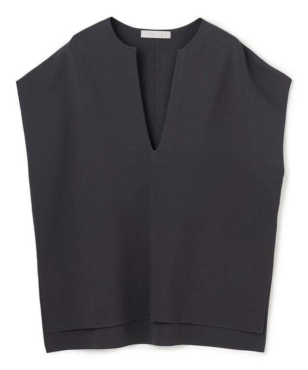 UNFILO L 【WEB限定カラー】スゴ機能美ニット キーネック ジレ チャコール