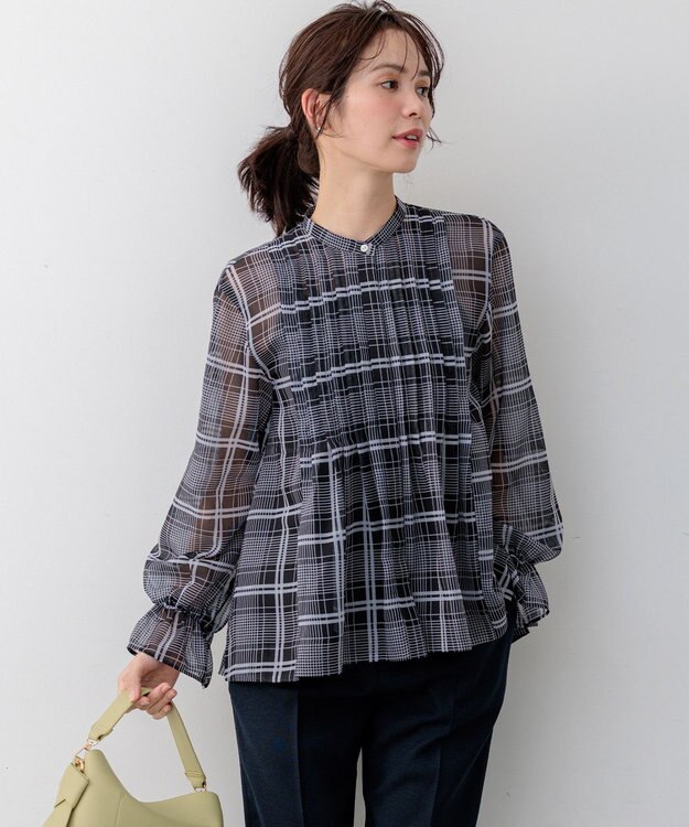 組曲 L エアリーボイルシアー ブラウス モノトーン系3