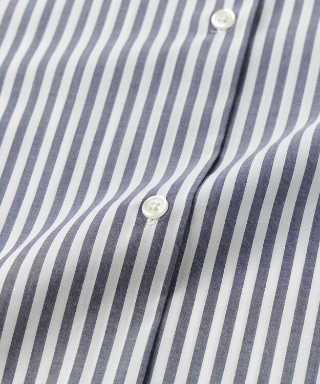 UNFILO イージーケア シャツワンピース ネイビーストライプ